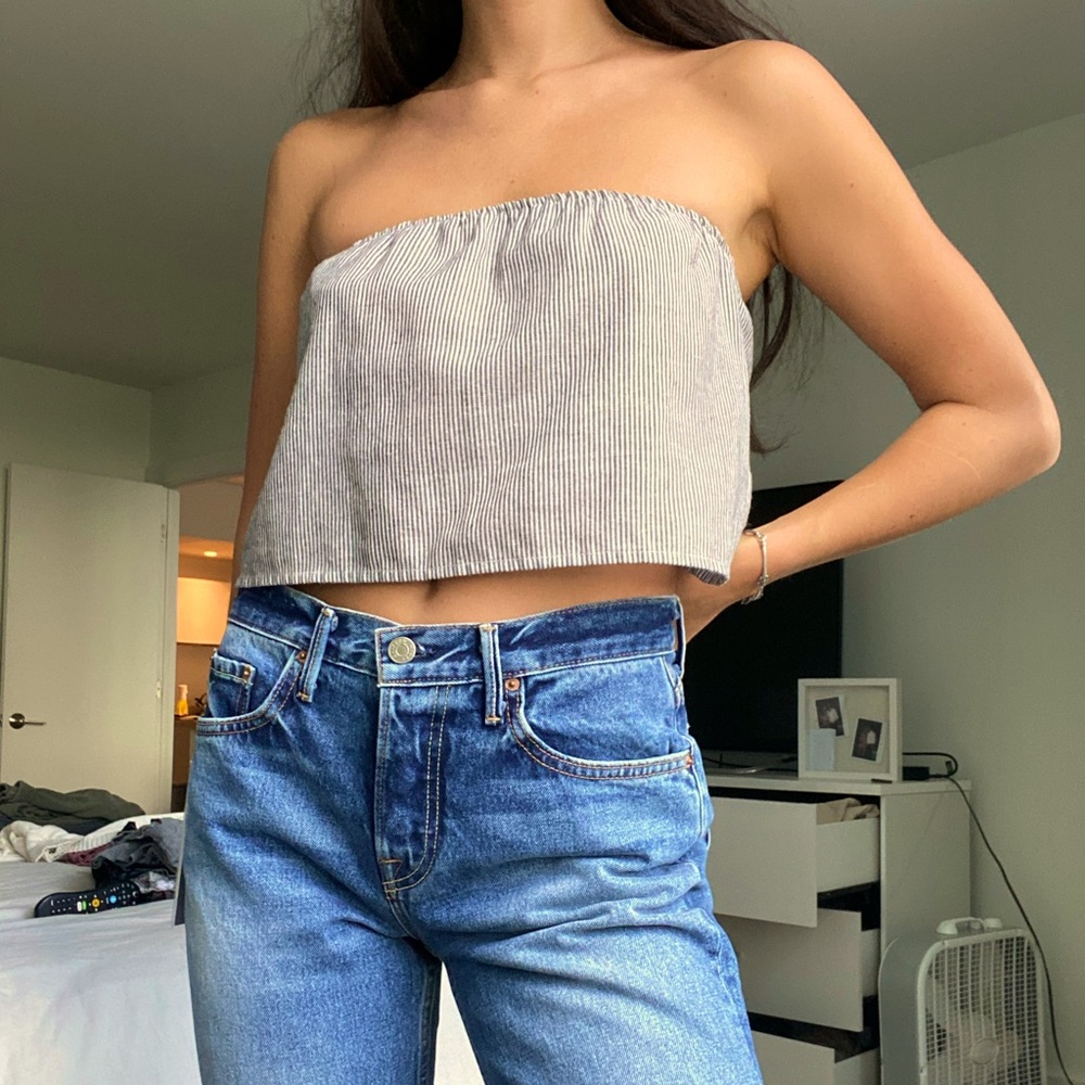 Brandy Melville Linen Striped Tube Top